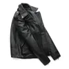Maplesteed Klasik Motosiklet Ceketler Erkekler Deri Ceket 100% Doğal Buzağı Cilt Kalın Moto Ceket Kış Kol 61- LJ201029