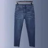 Et automne hiver hommes jean taille moyenne Tube droit coupe ajustée Busin décontracté élastique marque