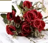 Silk flower simulation rose 8 head foreign trade Decorative Flowers Seattle wedding decoration available