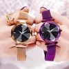 Relógios de pulso 2022 mulheres relógios moda luxo fivela magnética pulseira de aço inoxidável superfície refrativa luminosa dial quartzo watch266x