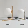 Nordic Designer Gold Glass Ball Table Lamp Modern Living Room Decor Desk lamp Bedroom Bedside LED lighting Fixture