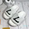 2022 Designer Hausschuhe Mode Frau Slipper Winter Flauschige Brief Sandalen Warme Bequeme Rutschen Fuzzy Mädchen Sandale Größe 35-42
