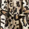 Forrida feminina Faux 2021 Leopard Imprimir Casaco Manga Longa Com Cinto Deixada Para Baixo Jaqueta De Colares Inverno Mulheres Teddy Fourrure Femme1