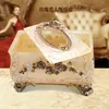 Żywica w salonie rzeźbiona europejska pudełko na tkanki luksusowe retro do domu na serwetkę Modną kreatywną karton LJ200812