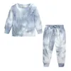 Bahar Güz Bebek Çocuk Giyim İki Adet Batik Sporting Çocuklar Dış T gömlek + pantolon çocuklar Giyim setleri Setleri