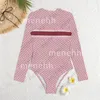 Womens Swimwear Gradient Color Mesh Long Sleeve one-piece Sexy Swimsuit Fashion Charming Beach Girls Wear