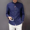 2020 nuova moda uomo camicia manica lunga tendenza slim fit maschio versione coreana moda casual tinta unita oxford camice