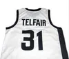 Custom Retro #31 Sebastian Telfair College 농구 저지 남자 모두 스티치 블루 화이트 모든 크기 2xs-3xl 4xl 5xl 이름 또는 번호