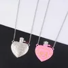 Hanger Kettingen Liefde Drankje Hartfles Ketting Accessoires Creatieve Dubbelzijdige Roze Link Ketting voor Minnaar's Sieraden