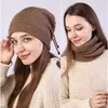 Fleece Lined Multi hat neck winter warm Skull Cap Cuff beanies knit neckerchief for women Fashion will and sandy gift