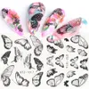 30pcs Butterfly Flowers Nail Sticker Set Water Transfer Nail Art Slider Decals Leaves Image Wraps for Manicure