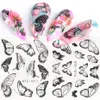 30st Butterfly Blommor Nail Sticker Set Vattenöverföring Nail Art Slider Dekaler lämnar bildomslag för manikyr