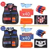 Children Black Tactical Vest Kit Accessories Waist Coat Sets Ammo Holder Elite Pistol Bullets Toy Clip Darts for Nerf Series Kids 5639869