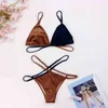 2022 Costume da bagno donna sexy Bikini a vita alta in due pezzi splicing Cup Split Cover-up Costumi da bagno Tankini 2022