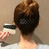 Women Girl Plaid Hair Clip White Black Pu Leather Barrettes mode hårtillbehör för gåva party grossistpris