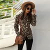 Дамы леопардовый узор Верхняя одежда мода Trend Trend с длинным рукавом Кардиган Двухбордовые пальто дизайнер женские осень тонкие повседневные свободные куртки