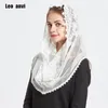 Leo Anvi Lace Infinity Scarf Women Ivory White Mantilla Traditionell katolsk kapell Veil Hijab Scarf and Wraps Muslim Hijab1285b