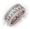 New Arrival oszałamiająca luksusowa biżuteria 925 Sterling SilverRose Gold Fill T księżniczka Cut biały topaz CZ diament Womem obrączka pierścionek prezent