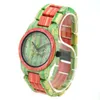 Fashion Bamboo Wood Watch Colorful Women Watches Rainbow Quartz Watch Natural Wooden Wristwatch with Bamboo Band relojes mujer 201114