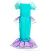 Costume d'Halloween pour enfants, vêtements de princesse sirène, robe Cosplay pour filles, 4807280