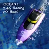 iOCEAN 1 RC bateaux bateau télécommandé 25 KM/H bateau de course à grande vitesse 2 canaux 2.4 GHZ bateaux RC aviron pour piscines lacs