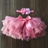 BABIES TUTUS för 10 färger nyfödda babyfärg tutu skriter med blomma pannband 2st set spädbarnsfest födelsedagsklänning småbarn3319422