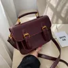 Cross Body Vintage Square Tote Tas 2021 Mode Hoge Kwaliteit PU Lederen Dames Designer Handtas Draagbare Schouder Messenger