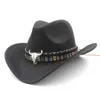 Luckylianji Child Kid Boy Girl Wool kände 100 Western Cowboy Hat Wide Brim Cowgirl Cow Head Leather Band One Size54CM4441423