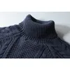 Varum￤rkekvalitet 100% Pure Cotton Autumnwinter Mens Turtleneck tr￶ja Casual Warm Pullover Casual Men Sweaters 201221