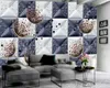 Floral 3d Wallpaper Dandelion Marble Flowers 3D Wallpaper Indoor TV Background Wall Decoration Classic 3d Wallpaper