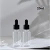 30PCS 5ML-100 ml Tomma Amber Clear Glass Dropper Flaskor Essentiell Oljedroppe Aromaterapi Flytande Reagent Pipette Refillable Bottle