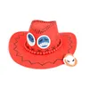 Cowboy en bit roll spelar flicka semester söta fans måste-ha retro klassisk cowboy sun western fedora rutig hatt