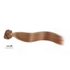 Clip In Human Hair Extensions Blond Black Brown 15-22 tum 70g / Pack Brasiliansk Indisk Dubbel Väft För Full Head