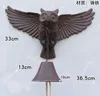 Grande cloche de hibou en fonte, décoration de maison, Patio, porte de jardin, porche, cabine, Lodge, cloche de bienvenue, grande décoration animale en métal, pays Bro2386904