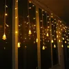 Curta da cortina de led de guirlanda de Natal Luz de cordas 220V 4,5m 100LEDS Drop interno LED GARDE DE FESTO DE FESTO DE FESTO AO ANTERAÇÃO DO LUZ DE DOLOGEM 201203