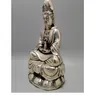 Magnifique statue en cuivre blanc et argent Guanyin du Tibet, artisanat exquis, statue du bouddhisme de la liberté