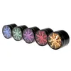 6 Colors Mental Herb Grinder 63mm Diameter 4 Layers Aluminium Alloy Grinders With Clear Top Window Lighting Tobacco Grinders LV630