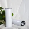 Yeni 20 oz Kupalar Süblimasyon Düz Tumbler Seti Paslanmaz Çelik Yalıtımlı Seyahat Ofis Tumbler Kapalı Kapak Ile Saman Ince Su Kupası DIY Hediyeler XU 0210