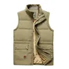 Molette d'hiver de grande taille 5XL épais gilet chaude Hommes décontractés Veste sans manches sans manches mâle gilet multiple de nombreux poches 201119