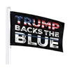 트럼프 경찰 법 집행 얇은 파란색 라인 야외 플래그 배너 3 'x 5'ft 100D 폴리 에스터 고품질 생생한 색상의 두 황동 그로밋