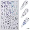 1pc Holographic Butterfly 3D Nail Stickers Self Adhesive Transfer Decals Colorful Foils Wraps