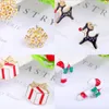 12 styles Boucles d'oreilles à breloques de Noël Boucles d'oreilles en diamant Alliage Goutte à goutte d'huile Boucles d'oreilles Cloches Flocon de neige Boucles d'oreilles de Noël