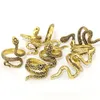 Hurtownia 100pcs Pierścienie aluminiowe Czarne złote srebrne mieszanka Punk Vintage Charm Prezenty Wome Men Cool Party Jewelry Lots8116530