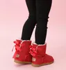 2021 Hot Kids Bailey 2 Bows Laarzen Leer Peuters Snowboots Effen Botas De Nieve Winter Meisjes Schoeisel Peuter meisjes Laarzen 63