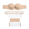 여성 섹시한 브래지어 란제리 underwire 브래지어 실리콘 푸시 위로 strapless 고삐 큰 컵 b c dd ddd e f g 안티 슬립 조정 브래지어 201202