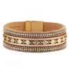 New Arrival Colorful Magnetic Clasp Leather Wrap Bracelet Multilayer Cow Leather Bracelet
