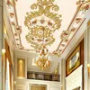 Papier peint Photo personnalisé 3D stéréo, motif de fleurs européennes, salon, chambre à coucher, hôtels, plafond, Mural pour murs 3 D