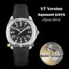 V7 Wersja Nowy 5167 5167A-001 Miyota 8215 Automatyczny Zegarek Mężczyzna Czarny Tekstury Dial Case Diament Rubber Pasek Sport Hello_watch