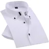 Camicie eleganti da uomo con bottoni di diamanti casuali eleganti da uomo Camicie da uomo eleganti a maniche corte di lusso con colletto alto slim fit LJ200925