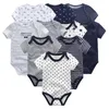 Baby Boy Clothes Set Cotton born Unisex Cartoon Solid Baby Girl Clothes Short Sleeve Jumpsuit Print Ropa Bebe LJ201223